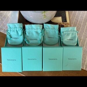 4 Empty Tiffany boxes w/insert and bags